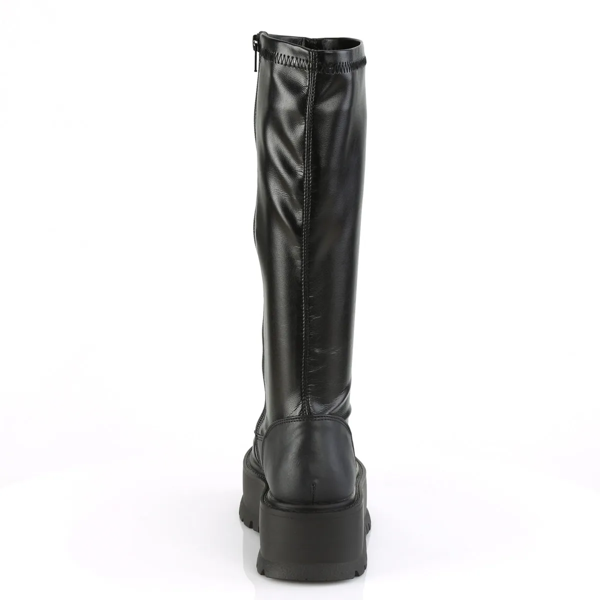 2 Inch Platform SLACKER-200 Black Stretch Pu