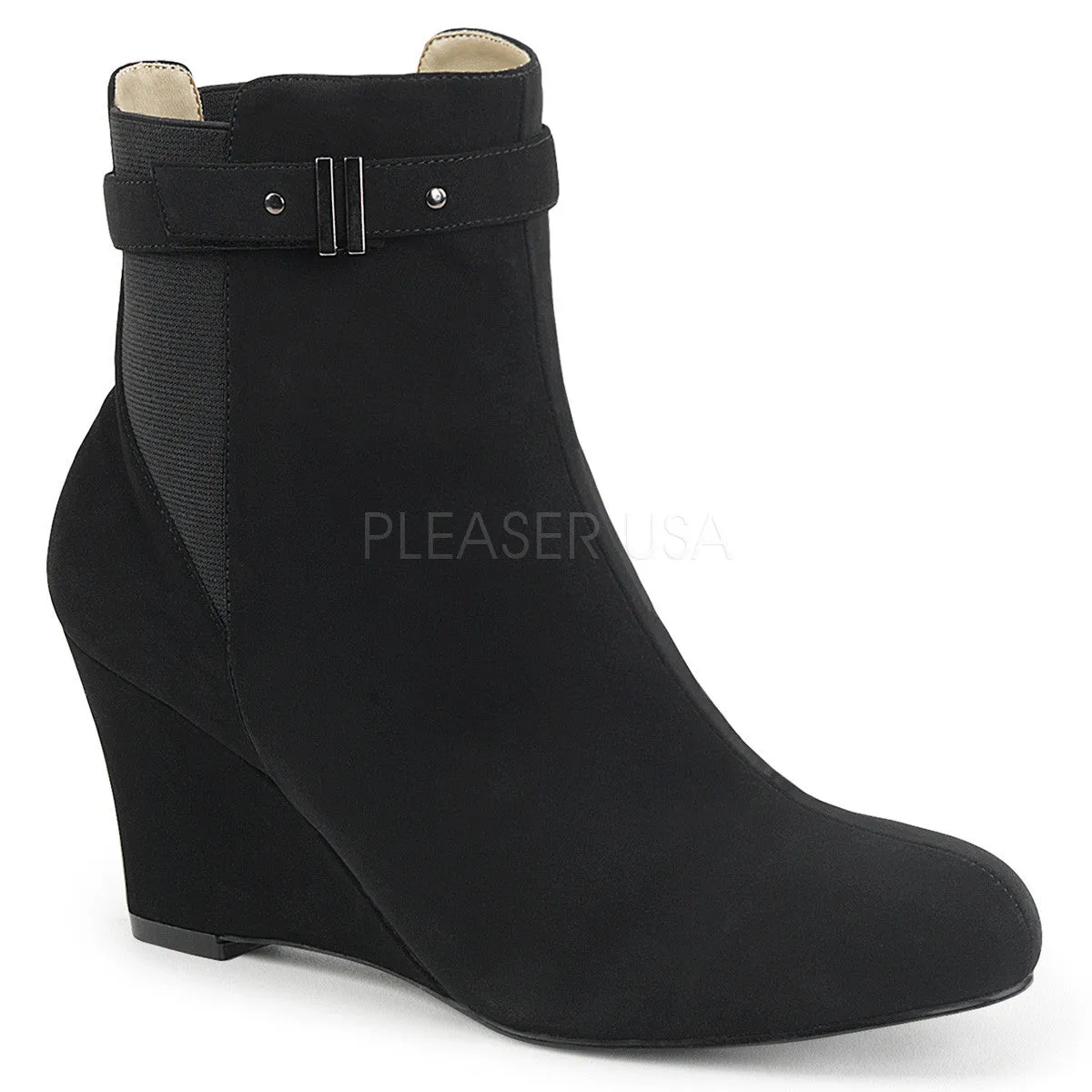 3 Inch Heel KIMBERLY-102 Black Nubuck Suede