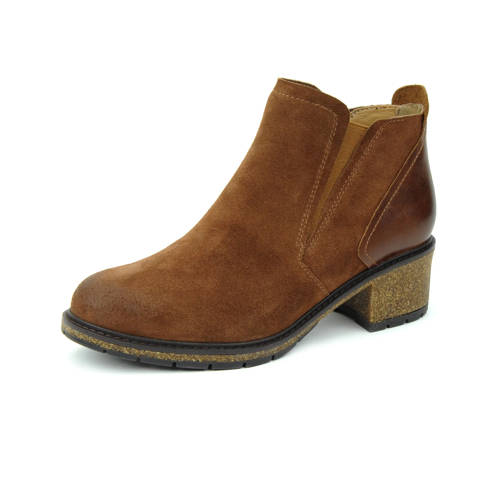 Aetrex Frankie Ankle Boot (Women) - Caramel Cafe Leather