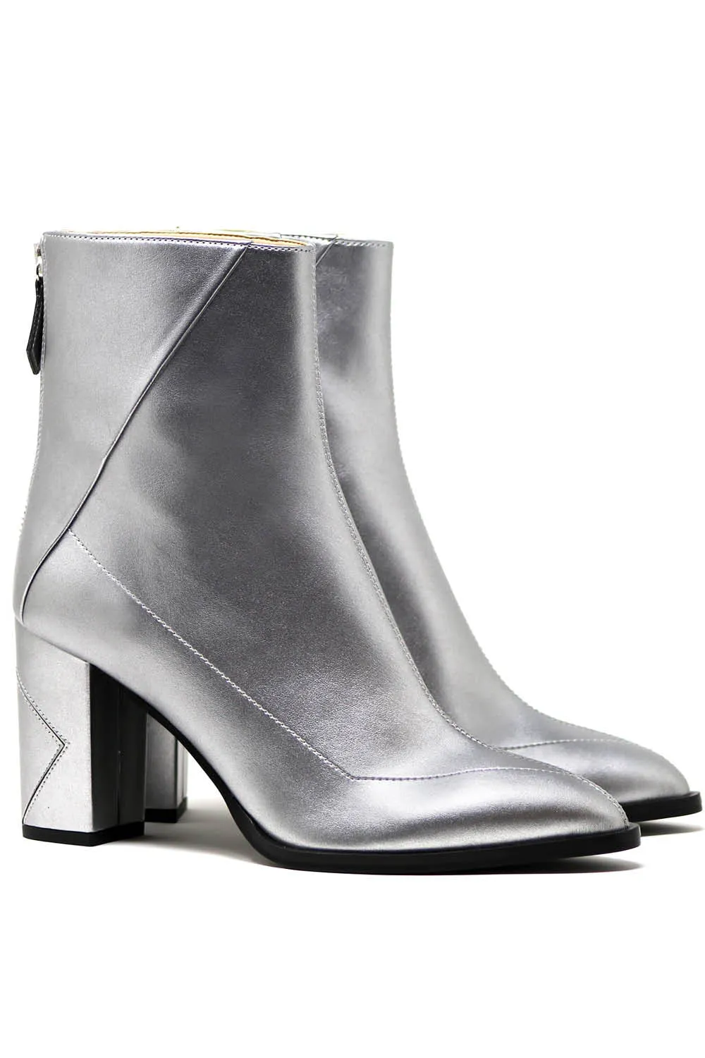 Almasi Silver Vegan Apple Leather Boots