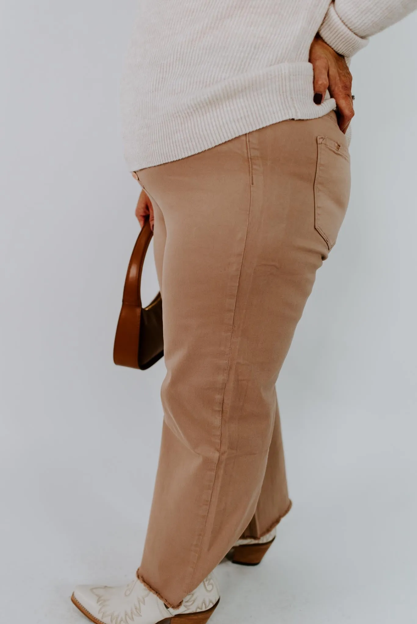 Amelia Terra Cotta Cropped Wide Leg Pants