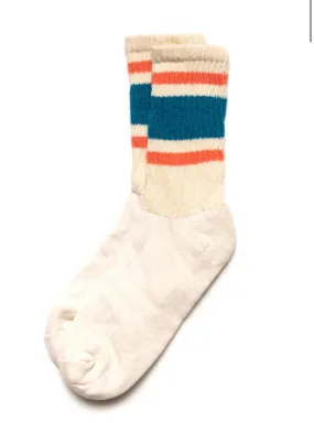 American Trench retro stripe socks turq/coral