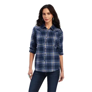 Ariat Womens REAL Billie Jean L/S Shirt Blue Skies Plaid