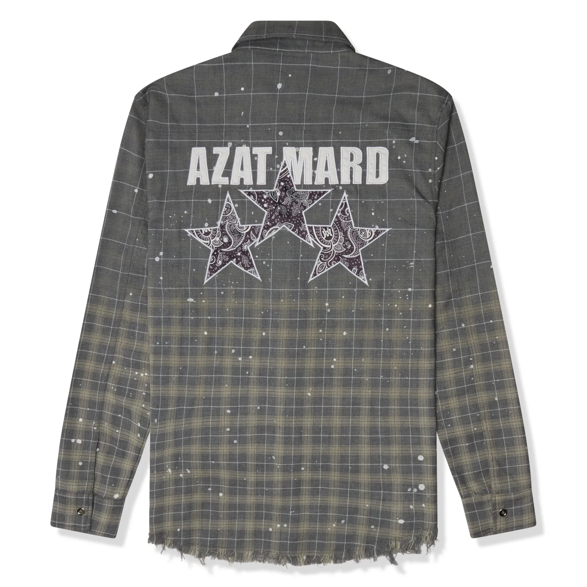 Azat Mard Grey Star Check Shirt