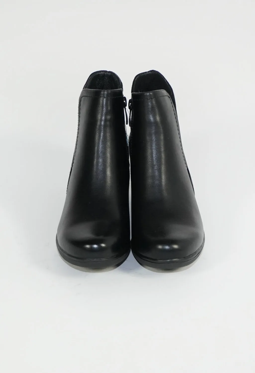 Black Block Heel Plain Boots