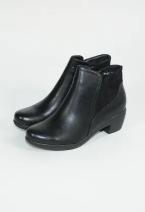 Black Block Heel Plain Boots