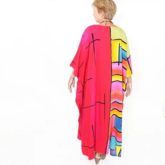 Bright Color Blocks Kaftan