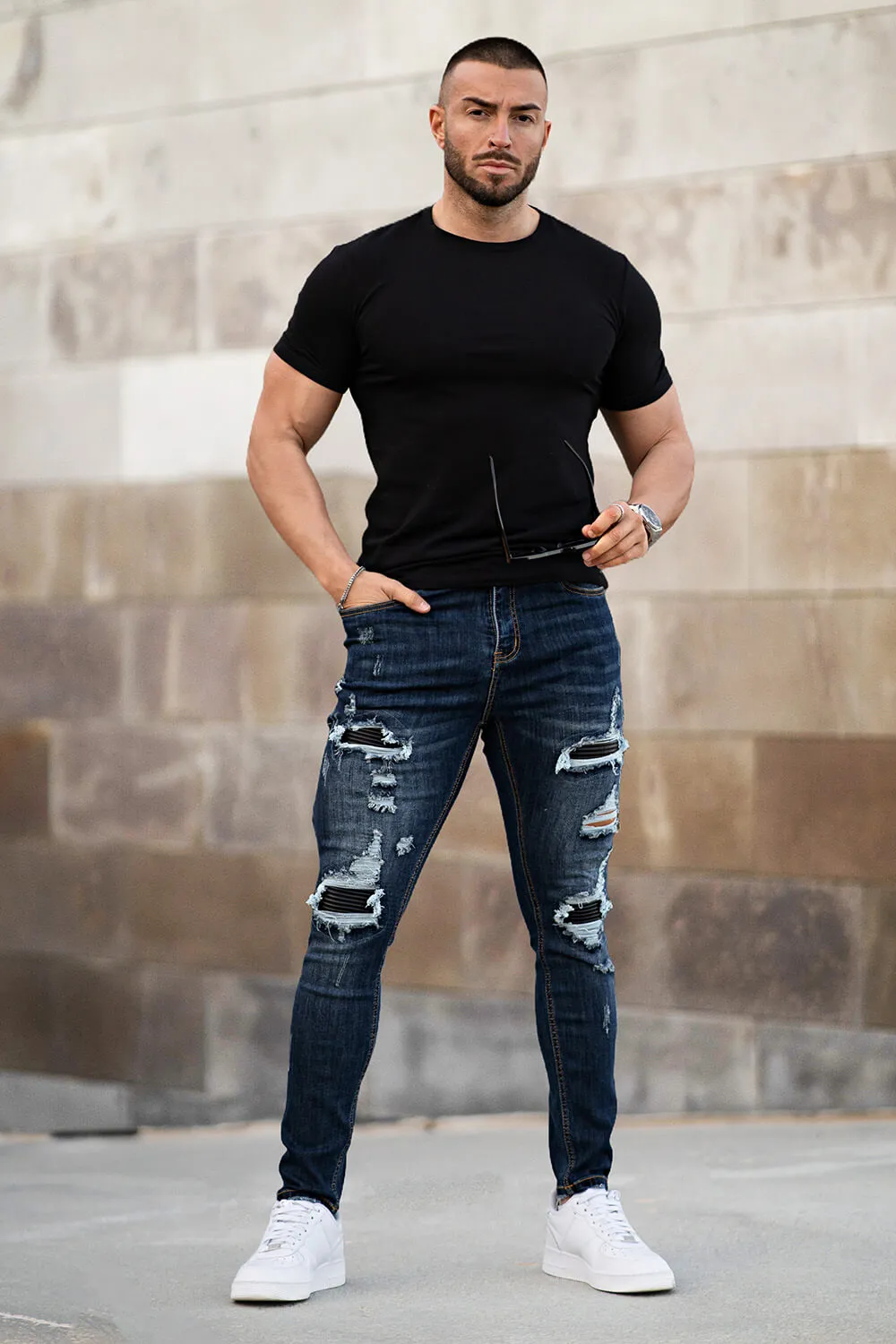 Buy $80 Free Shipping Men's White Skinny Jean - Ripped