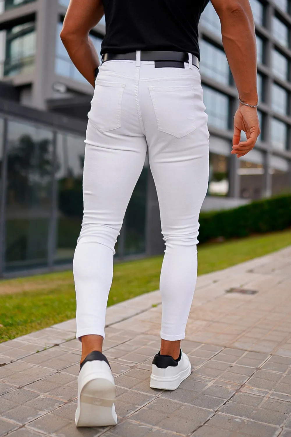 Buy $80 Free Shipping Men's White Skinny Jean - Ripped