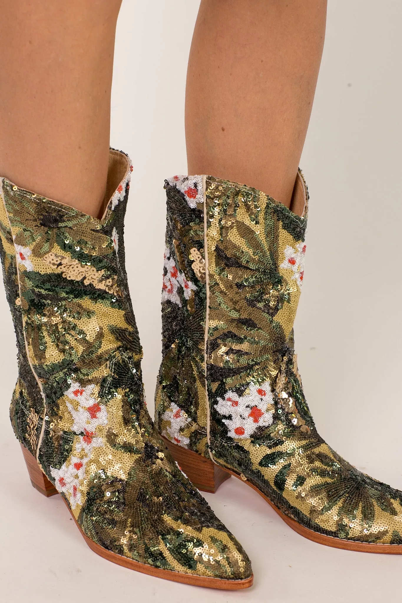 CAMOUFLAGE SEQUIN BOOTS NISO