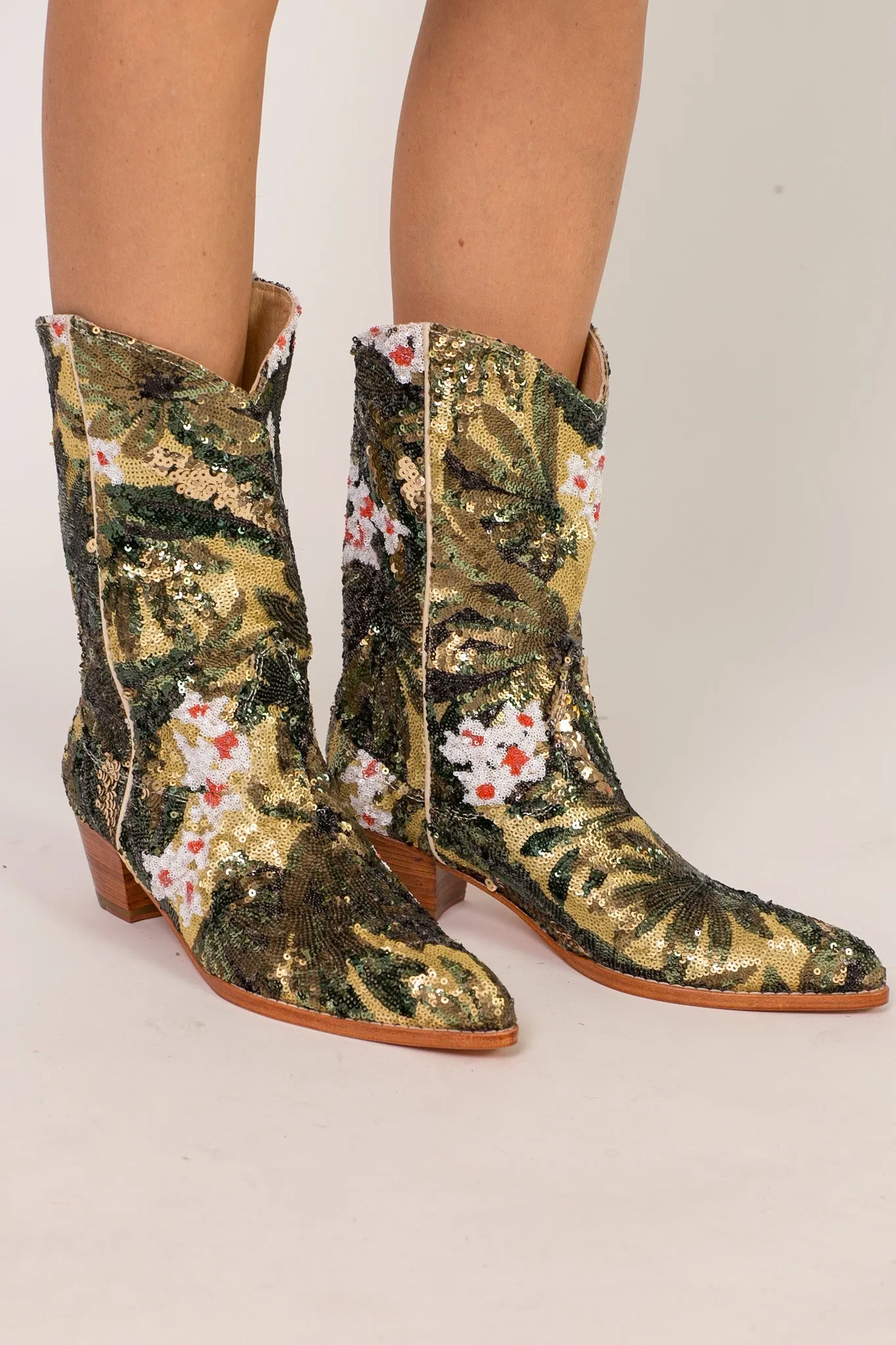 CAMOUFLAGE SEQUIN BOOTS NISO