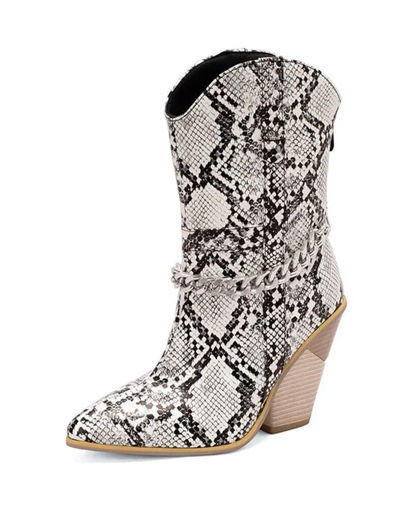 Chic Chain Zipper Boots