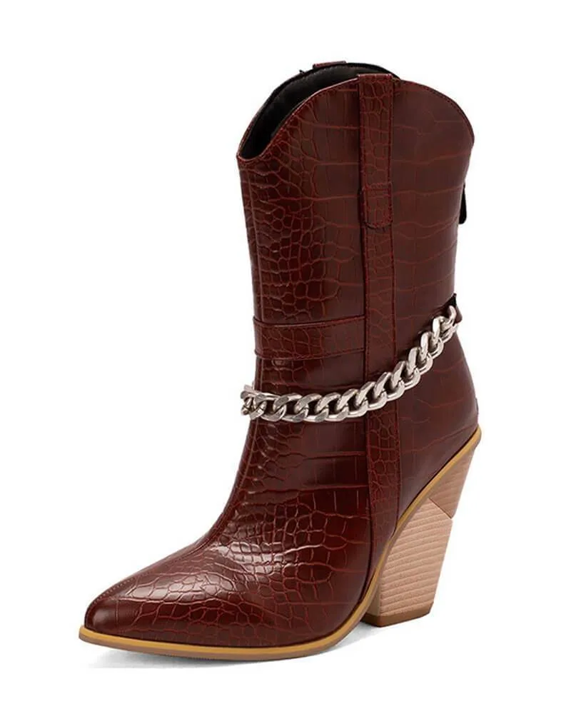 Chic Chain Zipper Boots