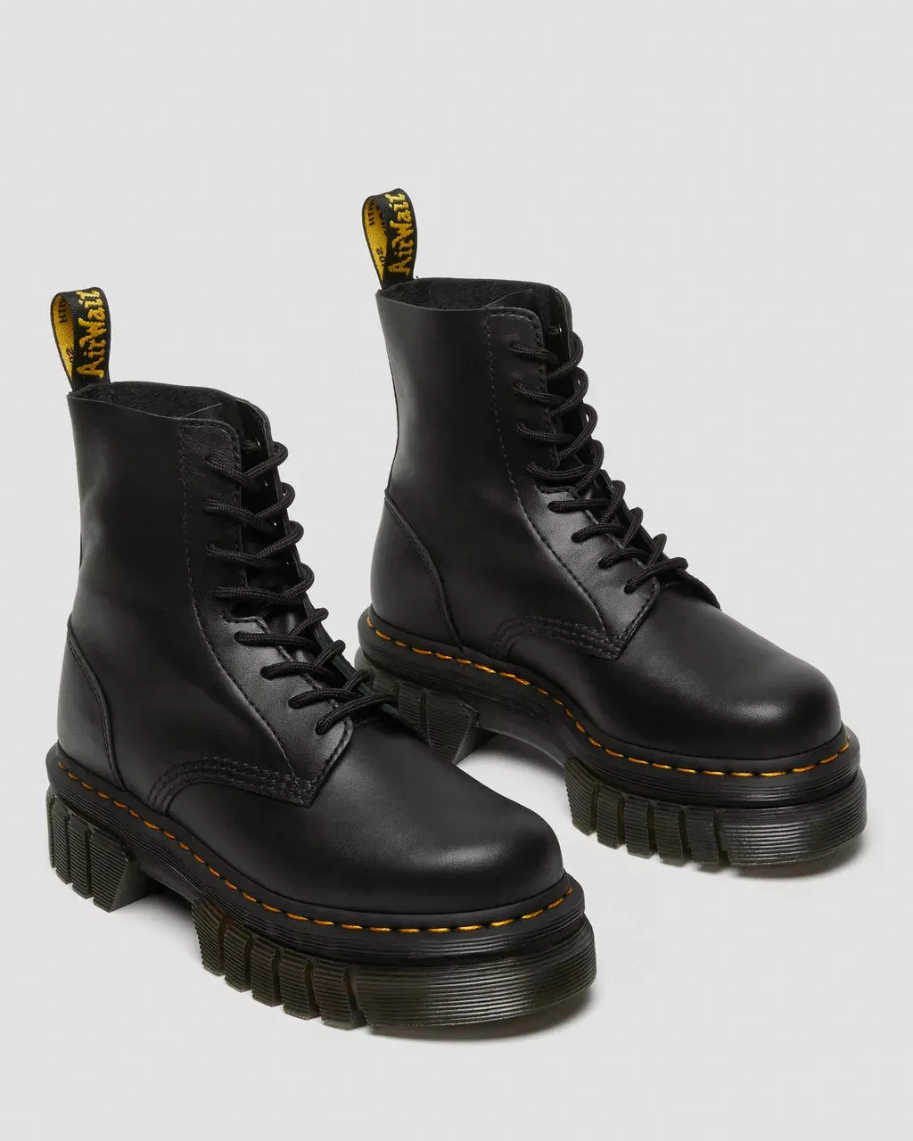 Doc Martens Women's AUDRICK NAPPA LEATHER PLATFORM ANKLE BOOTS (Black - NAPPA LUX)