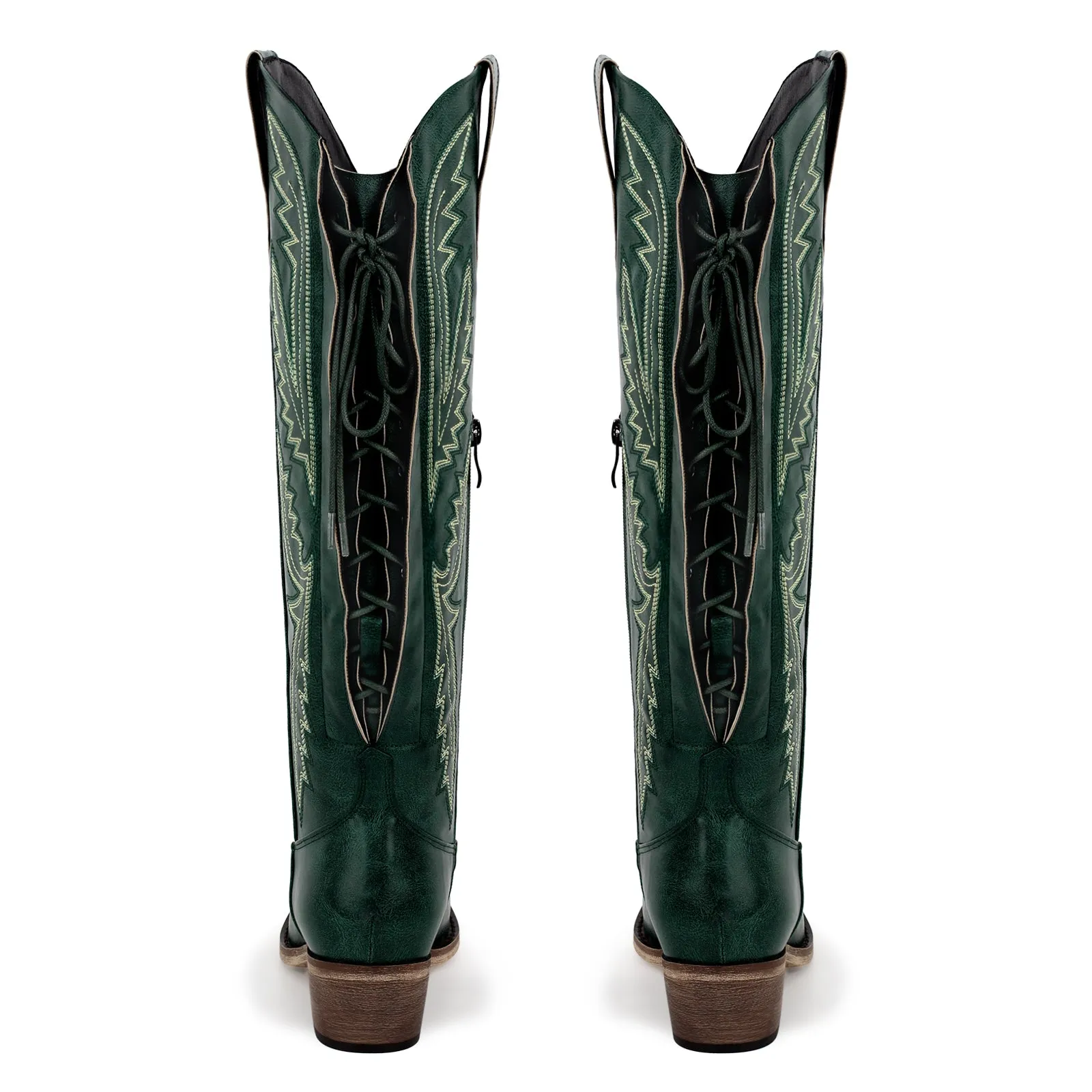 Embroidery Knee High Western Boots