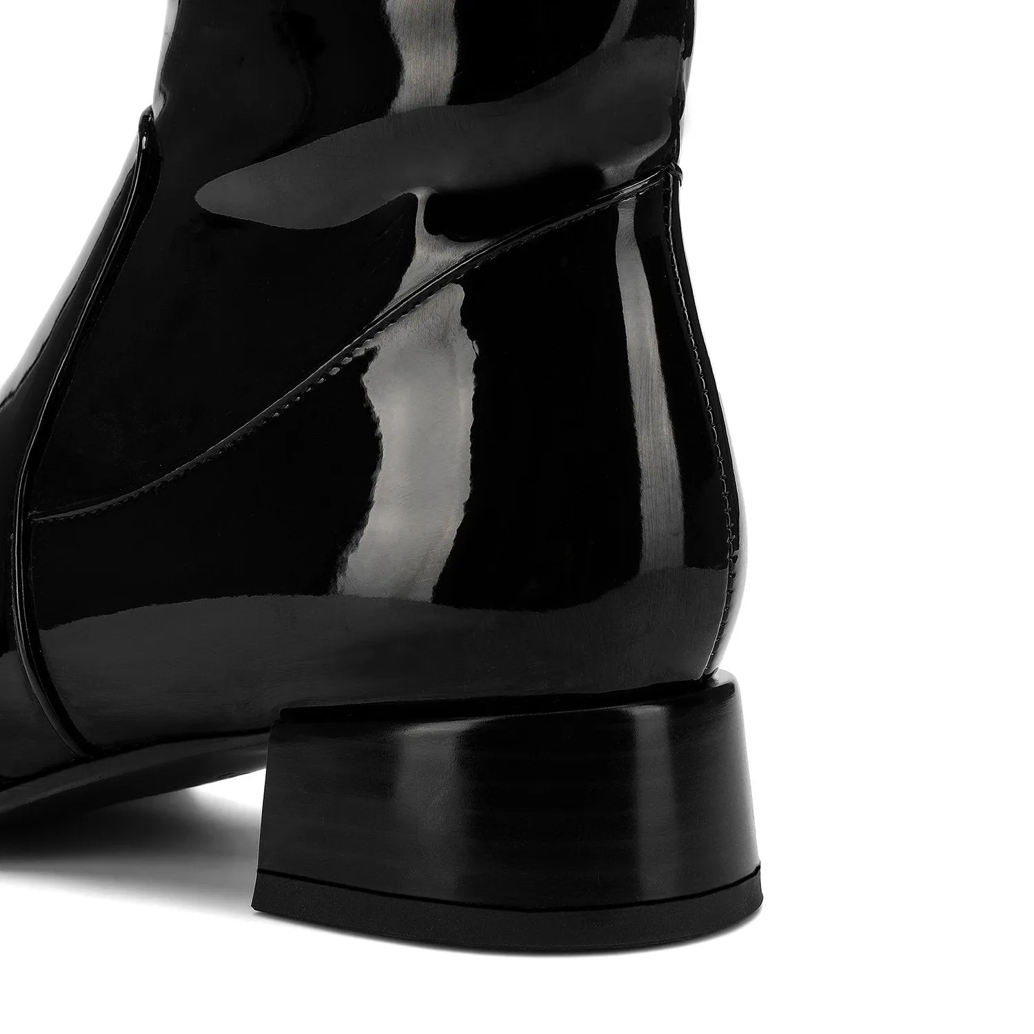 Fashion Patent Leather Elastic Boots