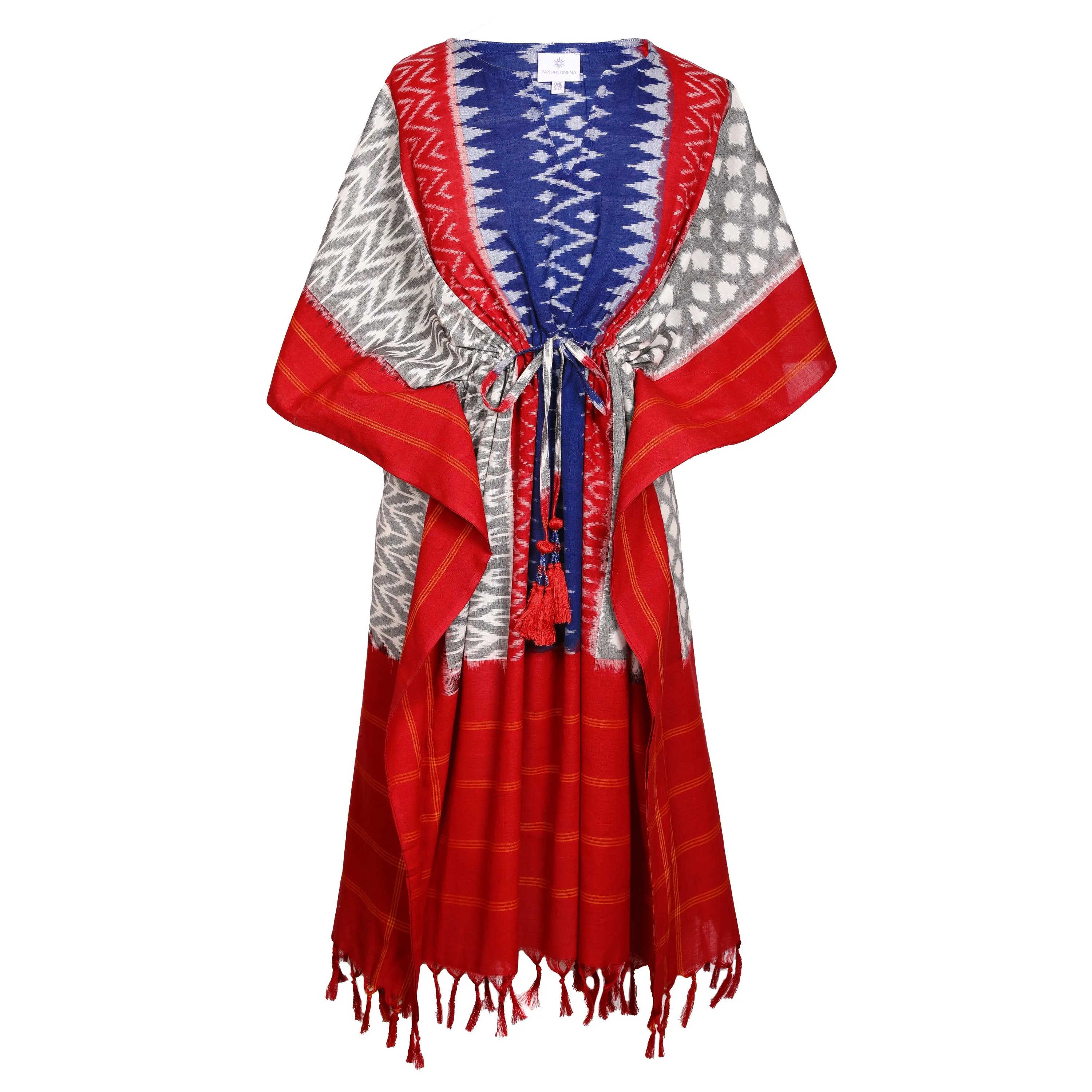 Jemez Cotton Ikat Midi Kaftan Dress ONE AVAILABLE