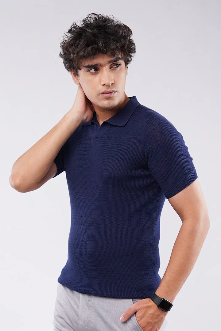 Johnny Collar Polo Shirt - Navy