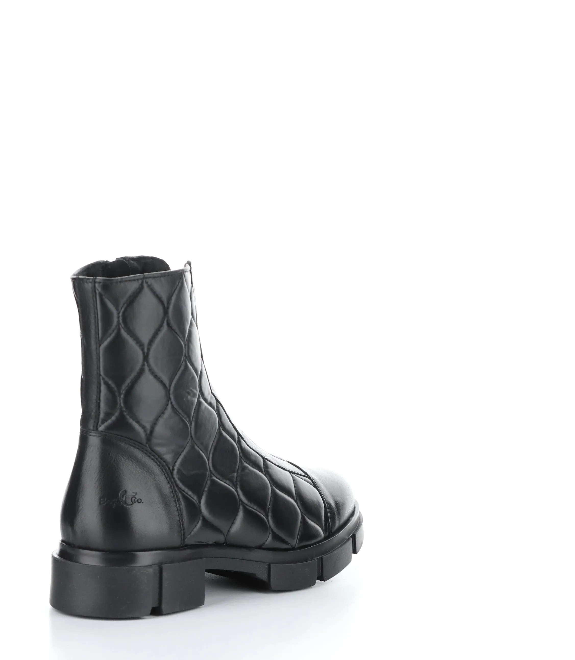 LANE BLACK Round Toe Boots