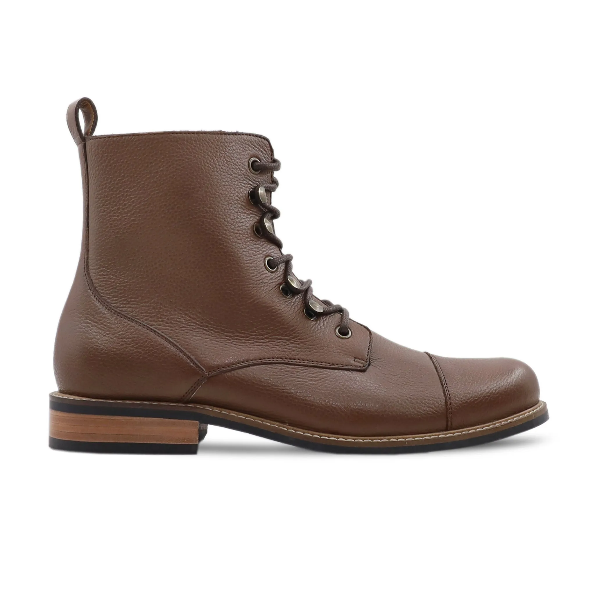 Matti - Men's Brown Pebble Grain Boot