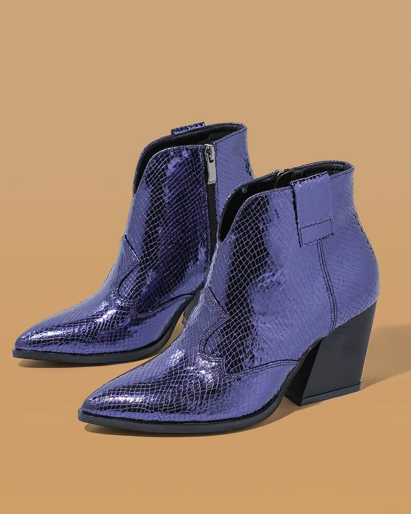 Metallic Ankle Boots