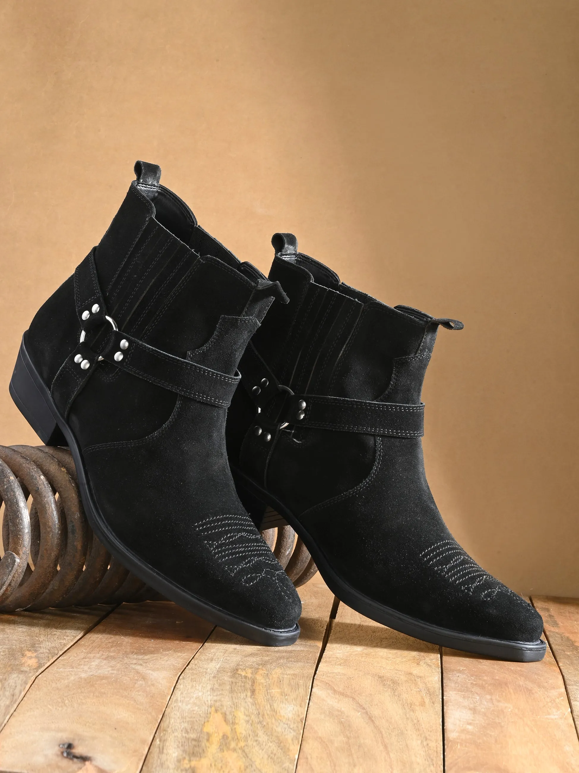 Rufus Black Western Boots