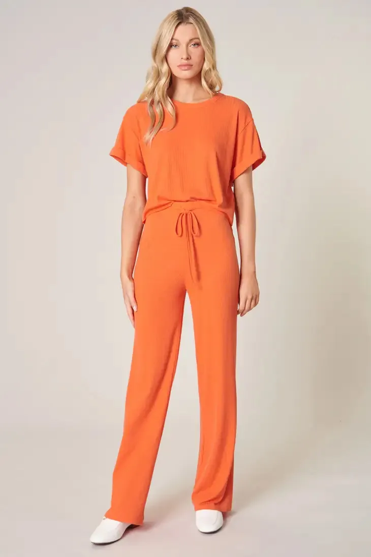 Tangelo Orange Knit Top