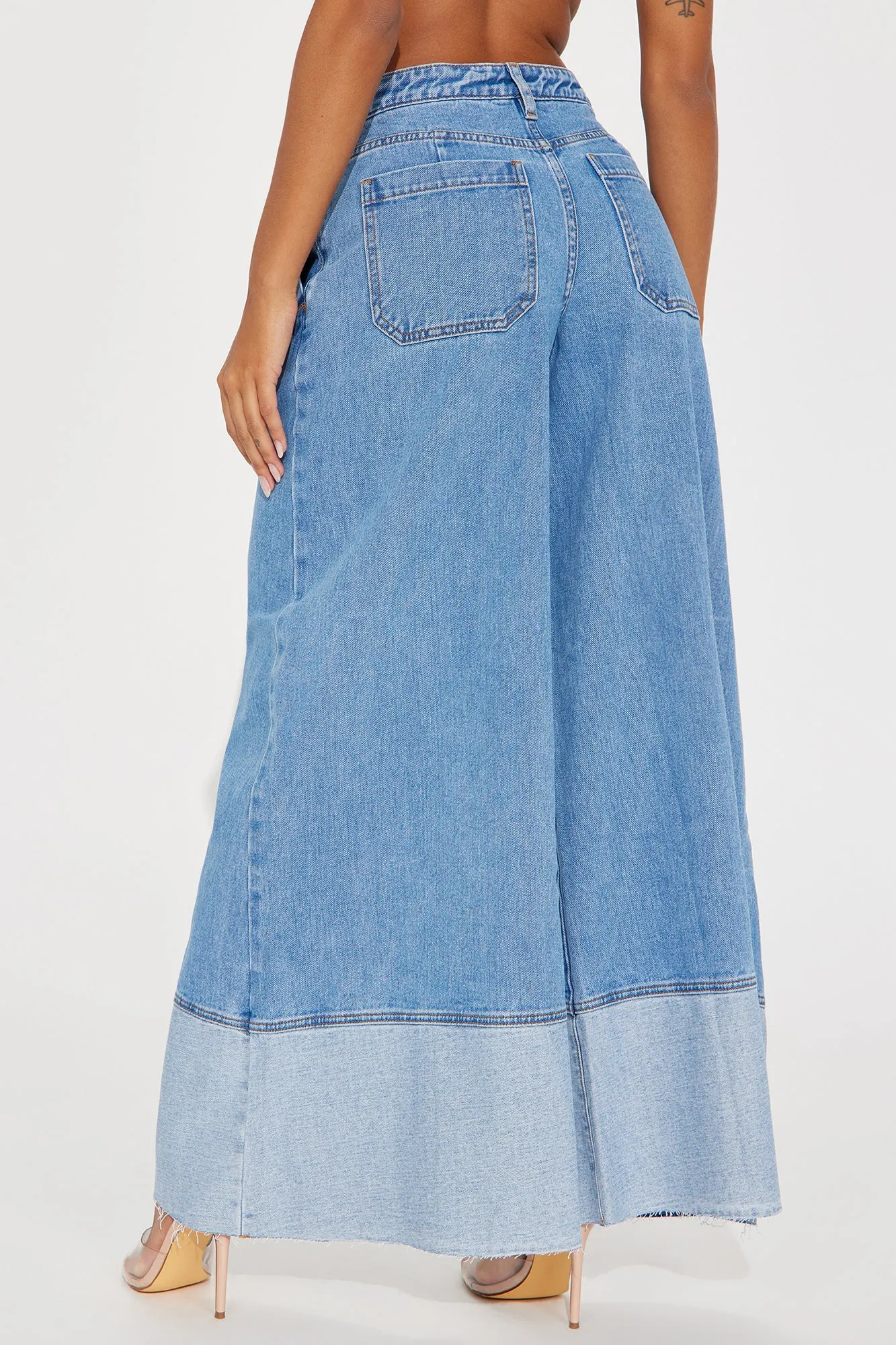 This Lifestyle Palazzo Wide Leg Jeans - Medium Wash