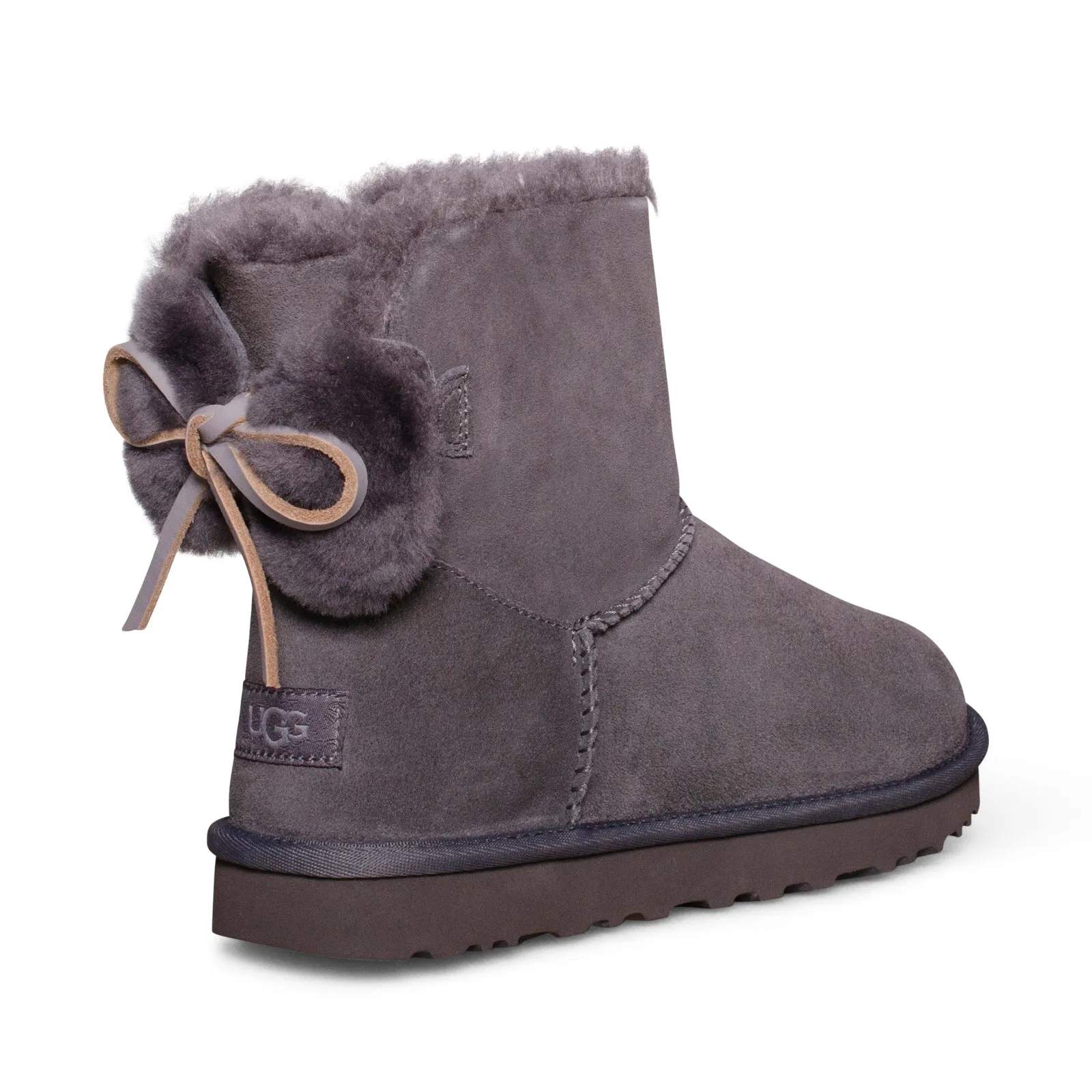 UGG Classic Double Bow Mini Charcoal Boots - Women's