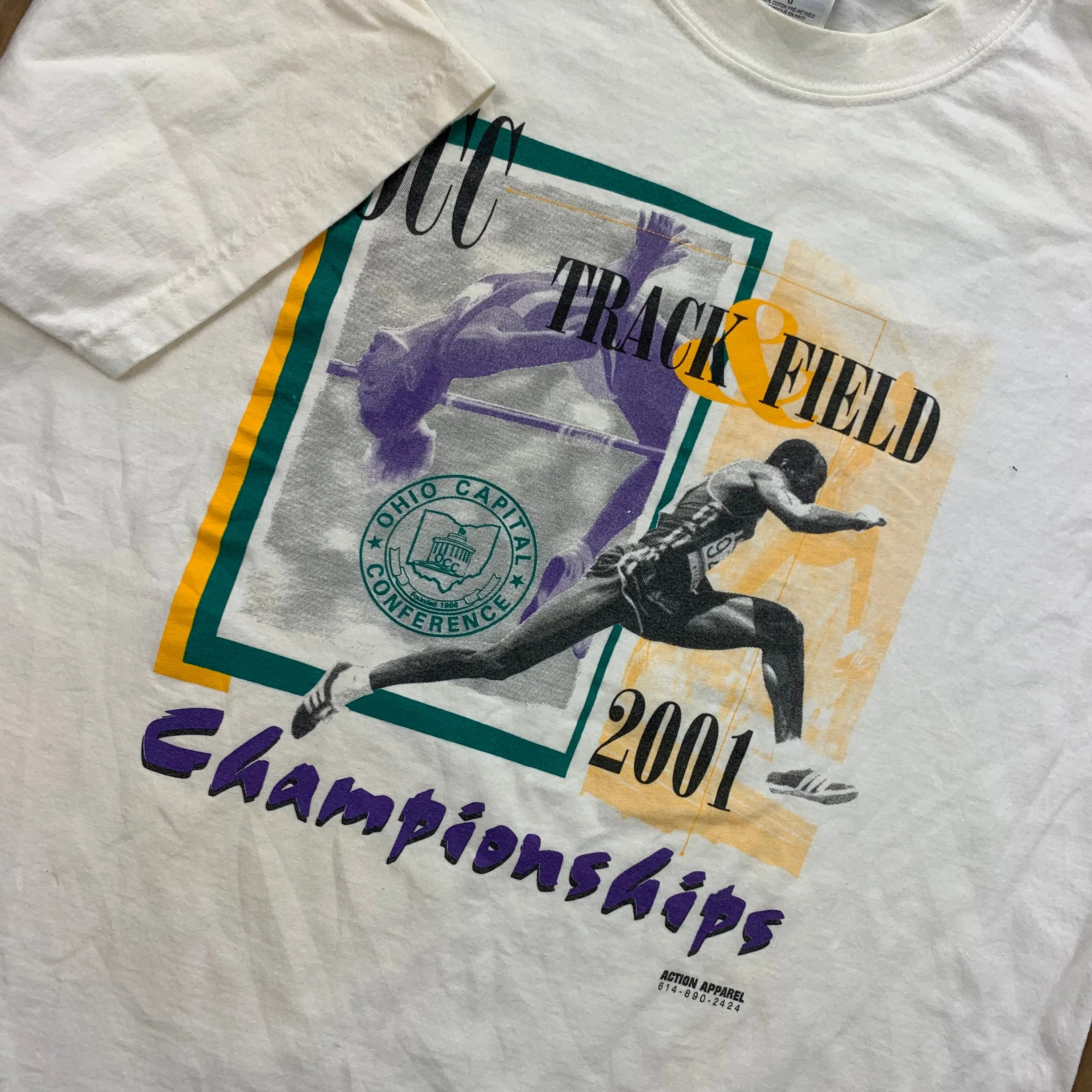 Vintage 2001 OCC Track & Field Championships T-Shirt / Heavyweight / Vintage Track / 90s Streetwear / Athleisure / Sportswear